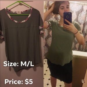 Floral/ Green Maxi Blouse